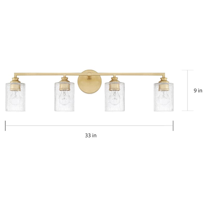 Milan 4-light Capital Gold Bath/Vanity Fixture