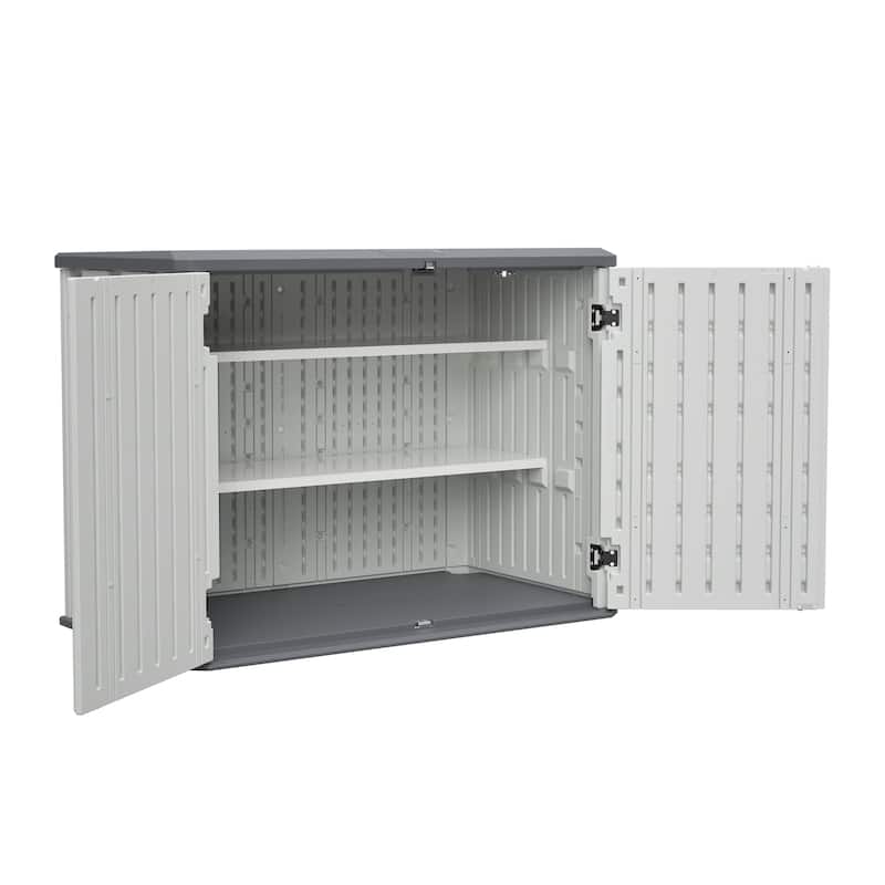 GDFStudio - Hayes Large Horizontal Lockable Outdoor Storage Shed with Removable Shelf