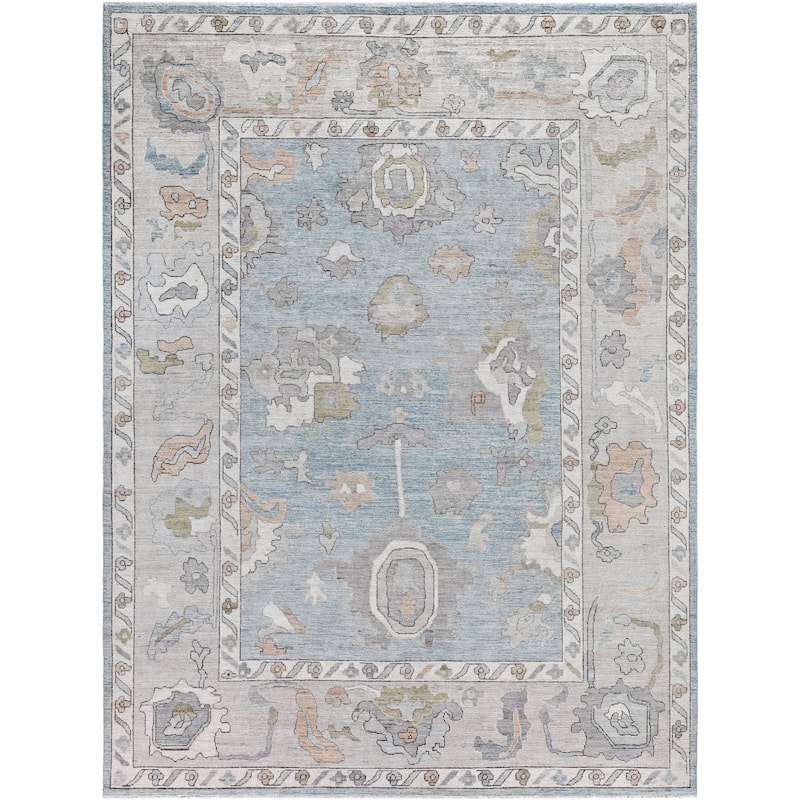 Oushak One-of-a-Kind Hand-Knotted Area Rug - Blue - 9' 2" x 12' 0"