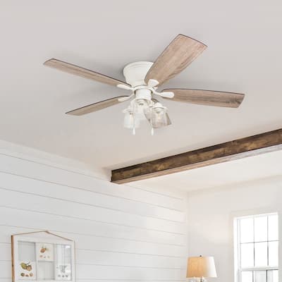 The Gray Barn Chevening 52-inch Coastal Indoor LED Ceiling Fan with Pull Chains 5 Reversible Blades - 52
