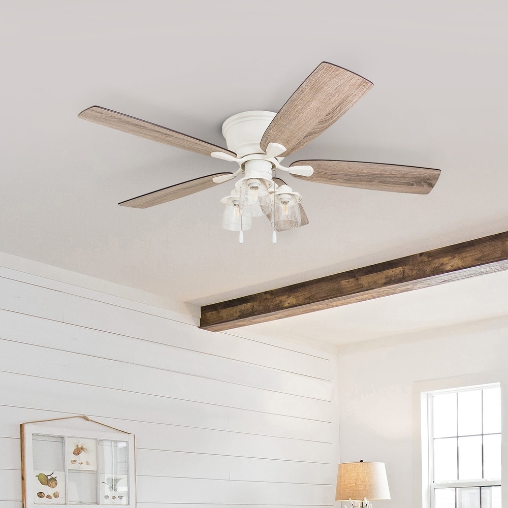 The Gray Barn Chevening 52-inch Coastal Indoor LED Ceiling Fan with Pull Chains 5 Reversible Blades - 52