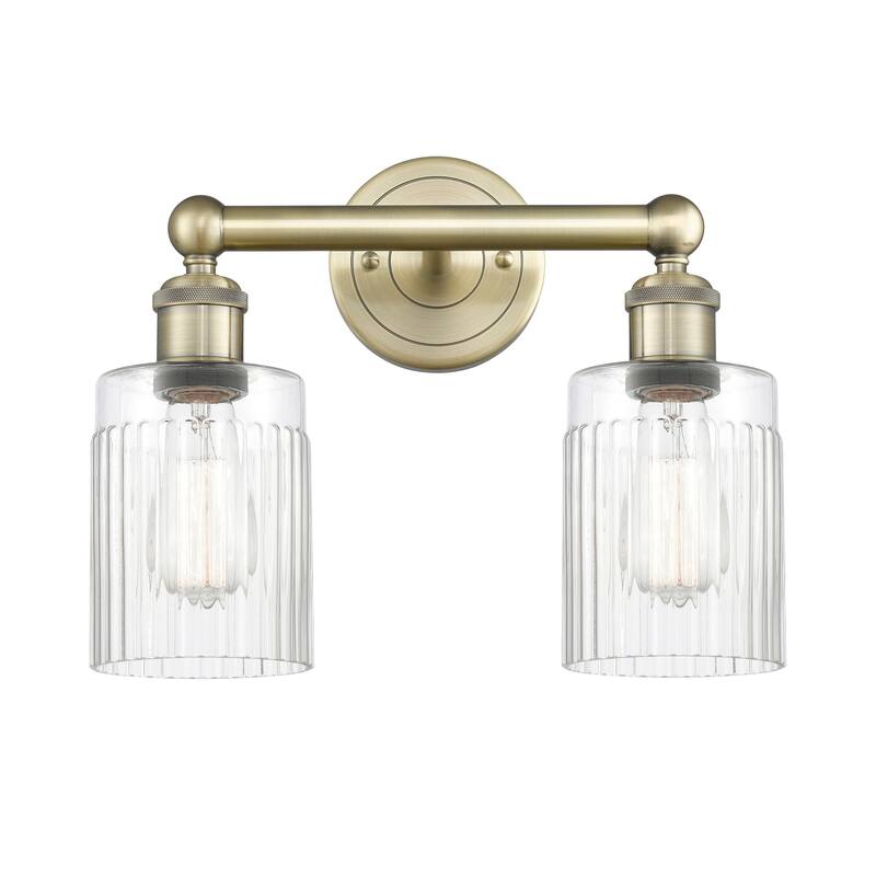Innovations Lighting 616-2W-12-14 Hadley Vanity Hadley 2 Light 14" - Antique Brass / Clear