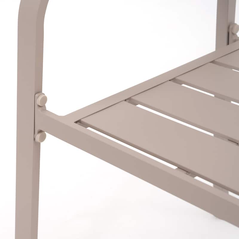 Outdoor Stackable Aluminum Dining Chair with Cushion (Set of 4)