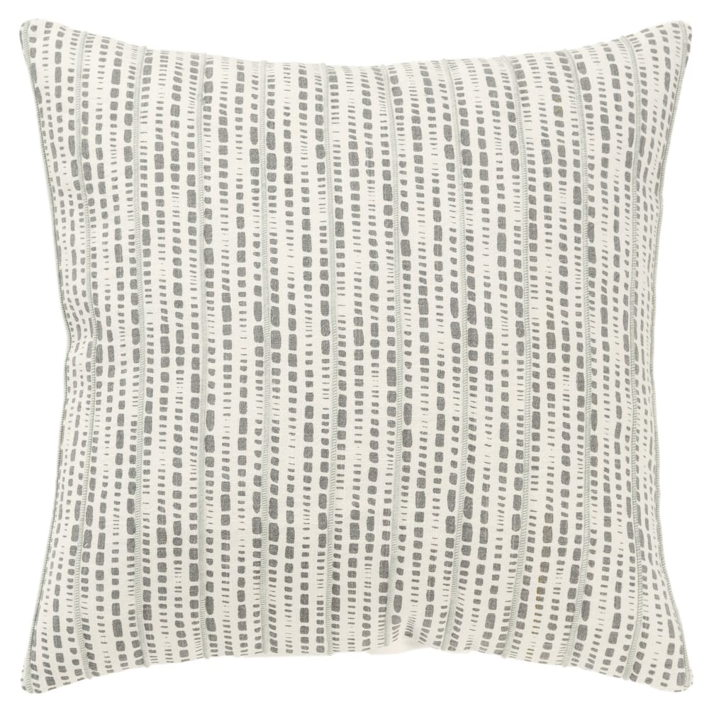 Rizzy Home Transitional Ivory Poly Filled Decorative Pillow 20" x 20"