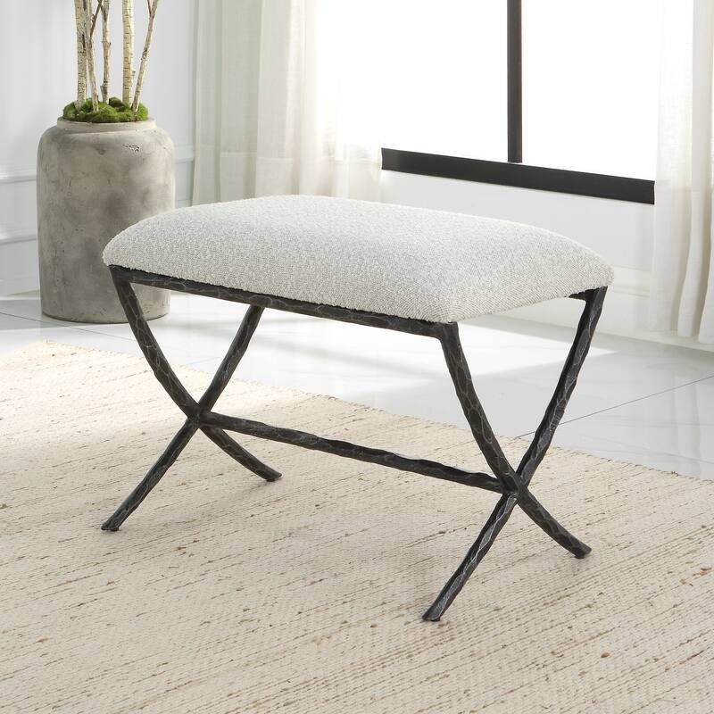 Uttermost Brisby Gray Fabric Small Bench - 24 W X 19 H X 16 D (in)