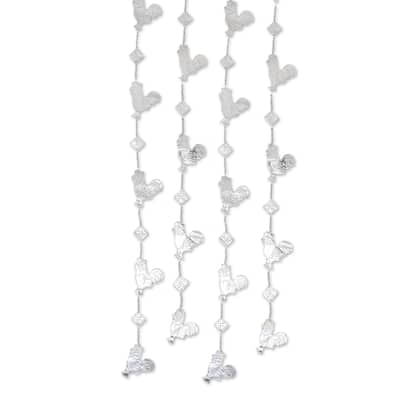 Novica Handmade Farm Rooster Aluminum Holiday Garland (Set Of 4) - Multicolor