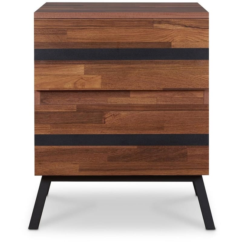 HomeRoots 23" Black And Brown End Table With Two Drawers - 18" X 20" X 23" - 18" X 20" X 23" - Wood