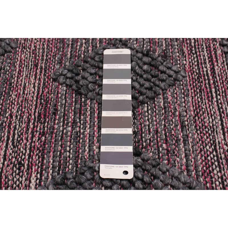 ECARPETGALLERY Braid weave Sienna Grey Wool Rug - 5'11 x 9'0