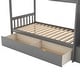 preview thumbnail 27 of 29, Twin Over Full/Twin Bunk Bed with Storage Shelves & Drawers, Wood Bunk Bed Frame with Safety Guardrails, Convertible Bottom Bed