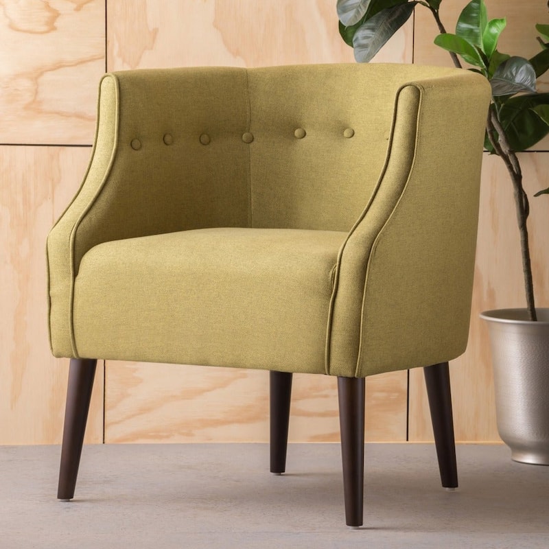 Brandi Button-tufted Fabric Club Chair by Christopher Knight Home - 27.00" W x 28.75" L x 30.50" H - Green