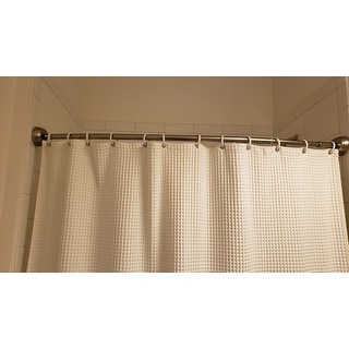 Maytex Smart Rod Dual Mount Curved Shower Curtain Rod Brushed Nickel Overstock 9977172