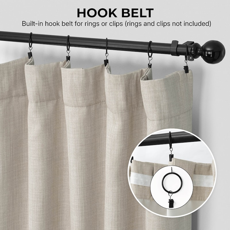 Exclusive Fabrics Faux Textured Faux Linen Room Darkening Curtains for Bedroom & Living Room Curtains (1 Panel)