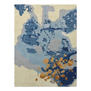Hand Tufted Wool Area Rug Abstract Multicolor K00S18 - 6'x9'
