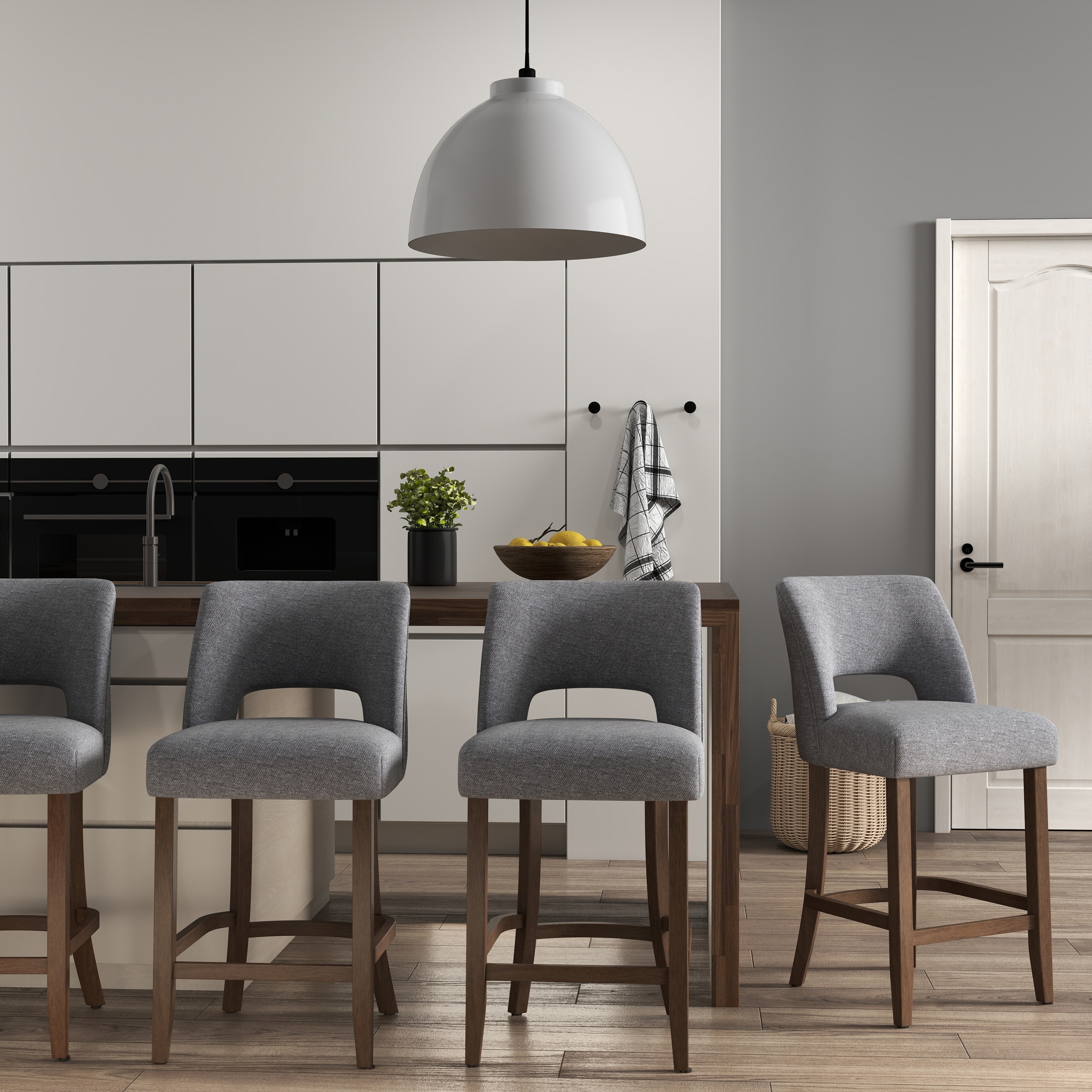 Set of 2/4/6 Wooden Bar Stools with Footrest/Counter Stools.