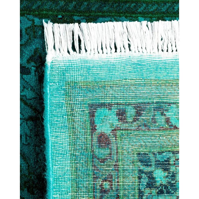 Overton Hand Knotted Wool Vintage Inspired Modern Contemporary Overdyed Blue Runner Rug - 2' 9" x 17' 10"