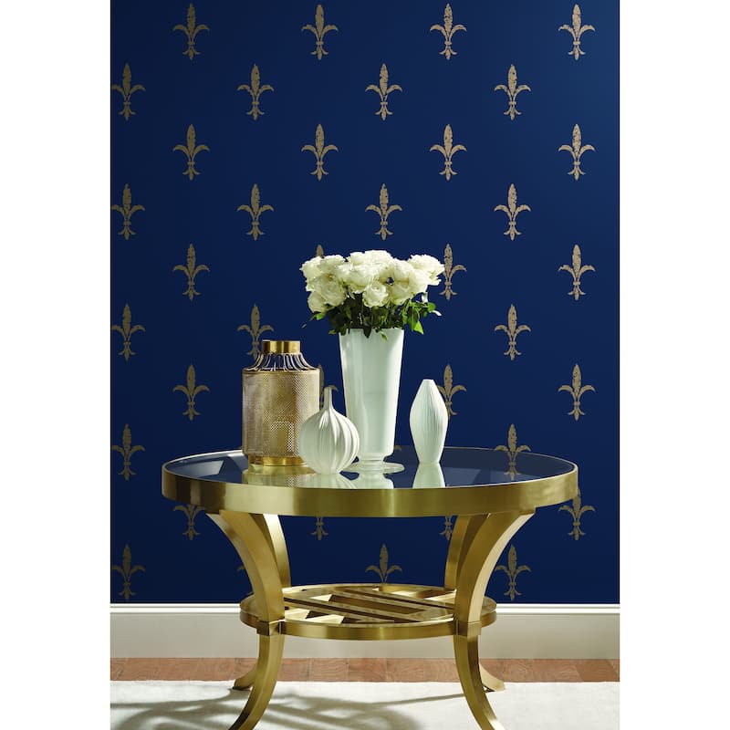 Simonyi, Fleur De Lis Wallpaper, 27 in x 27 ft = 60.75 sq ft, Wallpaper Roll