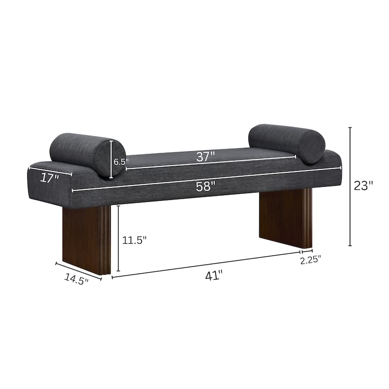 Roundhill Furniture Brooke Contemporary Upholstered Bench