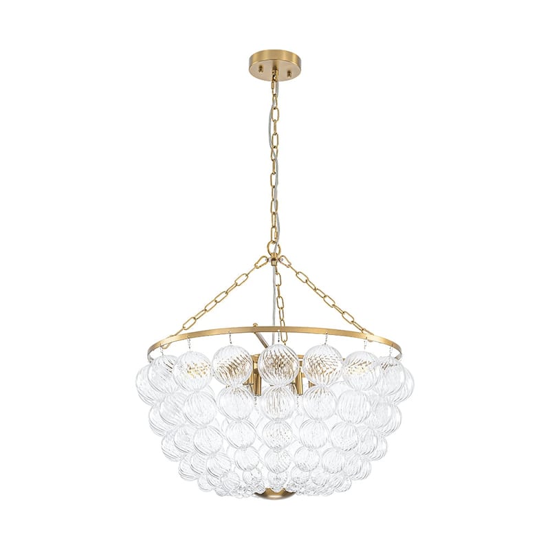Modern Glam Bowl Twisted Glass Cluster Bubble Chandelier