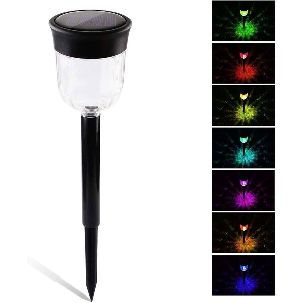 Solar Color Changing Light, Solar Seven-Colors Outdoor Garden Street Light, Waterproof Landscape Light Single Light - Medium