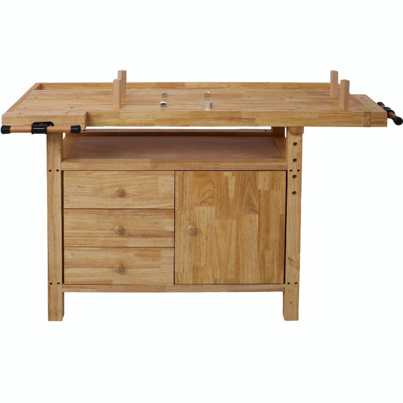 55-inch Wood Workbench for Garage Workshop and Home