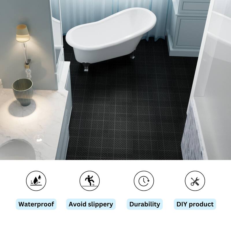12 x 12 Inch Interlocking Deck Tiles,slip Bathroom Shower Balcony Porch Weight Capacity Upto 6613 LBS,Rosette Pattern Pack of 12