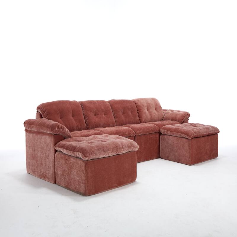 Modular Convertible Cushioned Sleeper Sofa Set