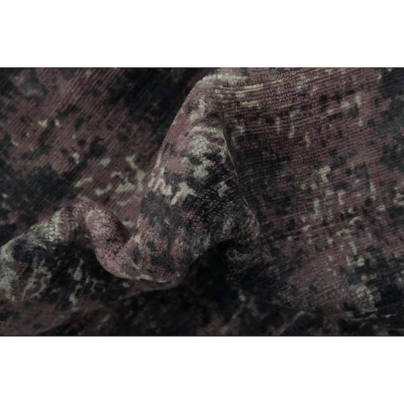 Hand Knotted Oriental Viscose Silk Carpet Modern Abstract Multi-Colored Abstract Area Rug - 7' 9'' X 5' 1''