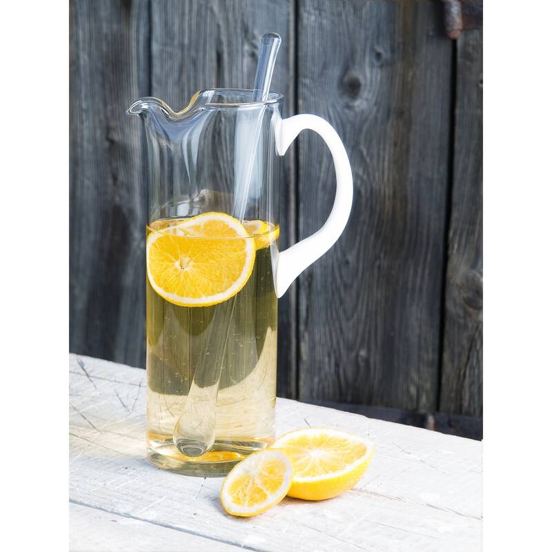 Majestic Gifts Inc. European Glass Pitcher w/ White Handle