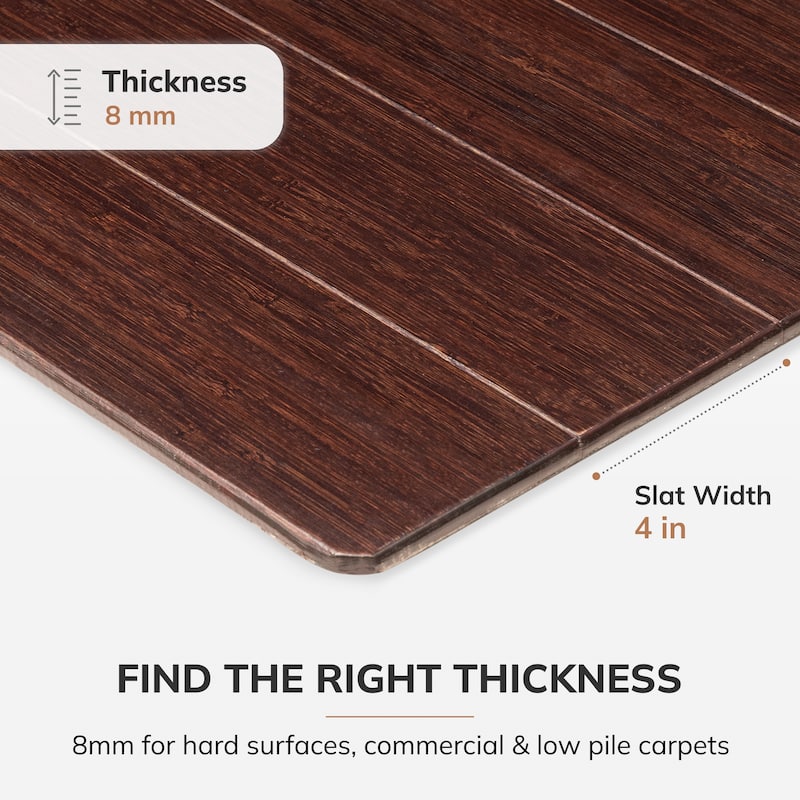 Eco Bamboo Deluxe Rectangular Cherry Chair Mat (60 x 48)