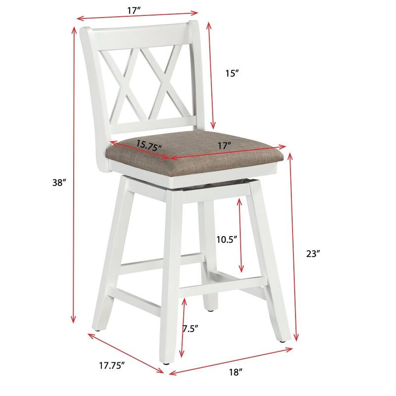 Brookline Wooden Linen Swivel Dining Room Barstool