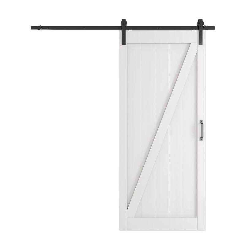 36" Width Barn Door MDF Wood and Metal With Hardware Kit