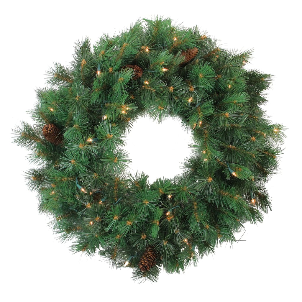 Royal Oregon Pine Artificial Christmas Wreath 24-Inch, Clear Lights