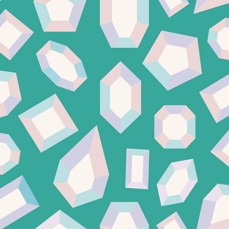 Lele Sadoughi Lele Gems Teal Peel & Stick Wallpaper