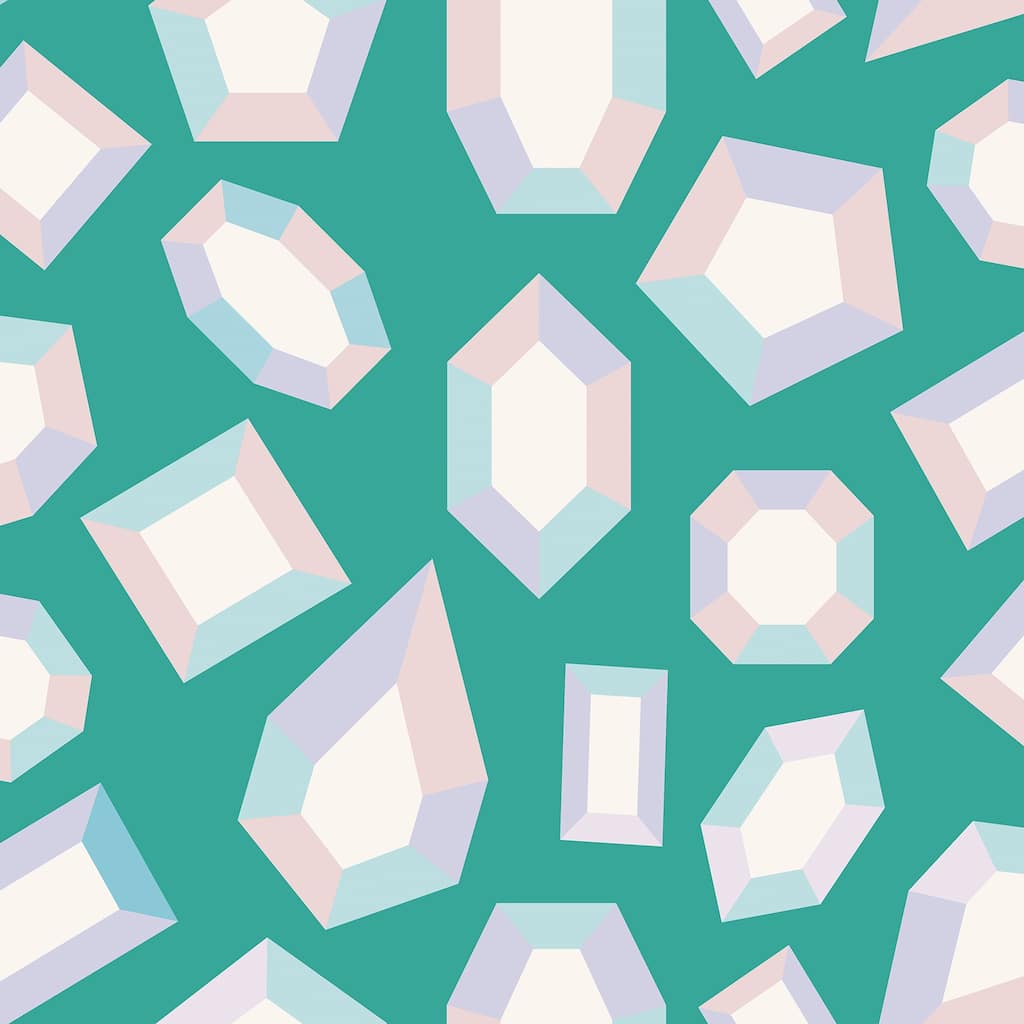 Lele Sadoughi Lele Gems Teal Peel & Stick Wallpaper