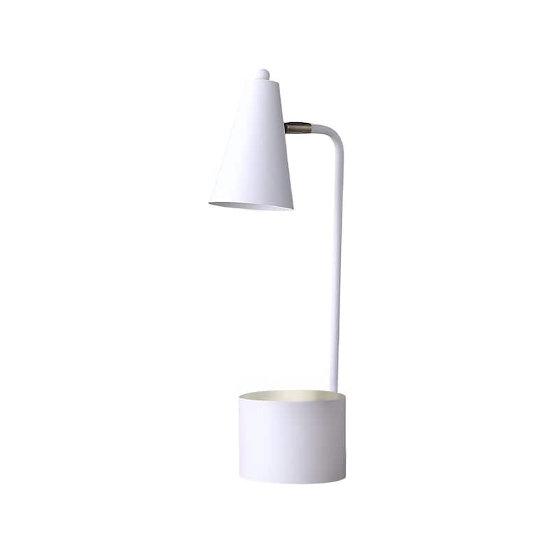 HomeRoots 20" Compact White Student Metal Desk Lamp - Small