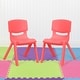 preview thumbnail 4 of 47, 2 Pack Plastic Stackable School Chair with 12"H Seat, Preschool Seating Red