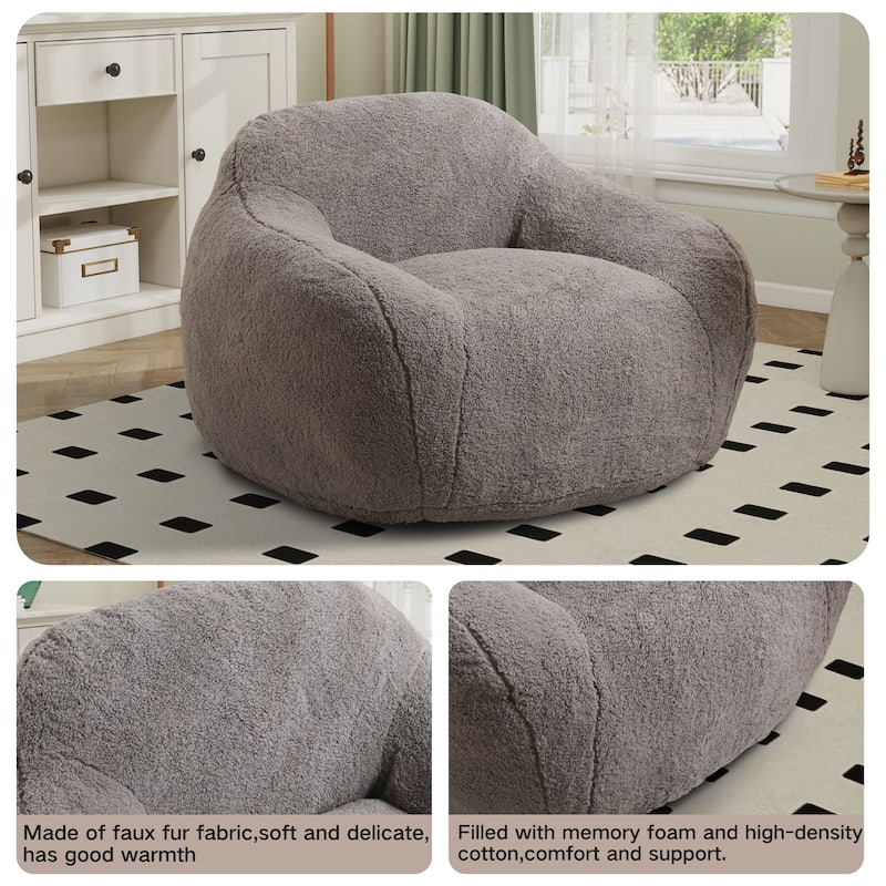 Teddy Bean Bag Chairs,Lazy Sofa Bean Bag Chairs with Armrest