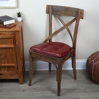 Klear Vu St. Germain Faux Leather Dining Chair Cushion Set (Set of 4)