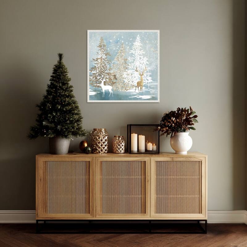 Endless Magic by PI Studio (22 x 22 in.), Framed Canvas Wall Art Print - Sylvie Beaded White