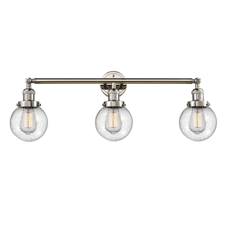 Innovations Lighting Beacon 3 Light 30" Wide Bathroom Vanity Light - Polished Nickel / Seedy