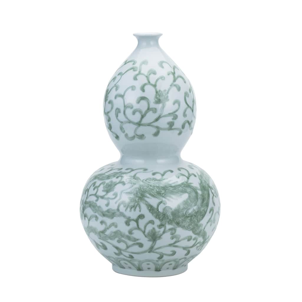 Dragon Lotus Gourd Floor Vase