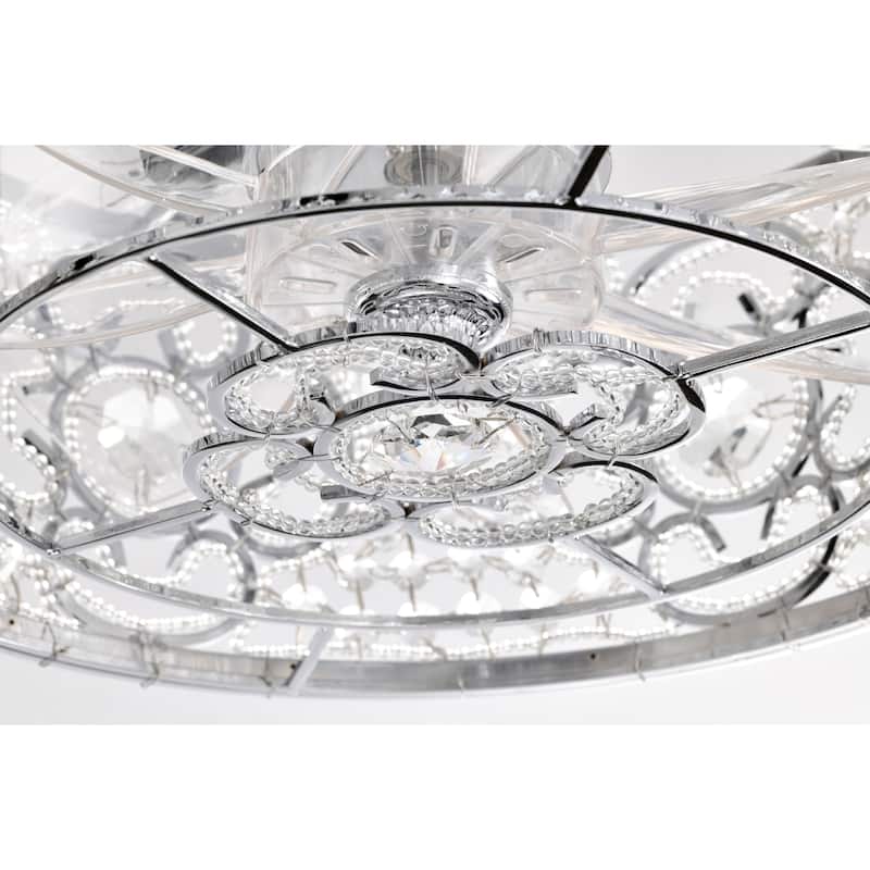 Ralph 15 Inch Chrome Polish Crystal Fandelier - N/A
