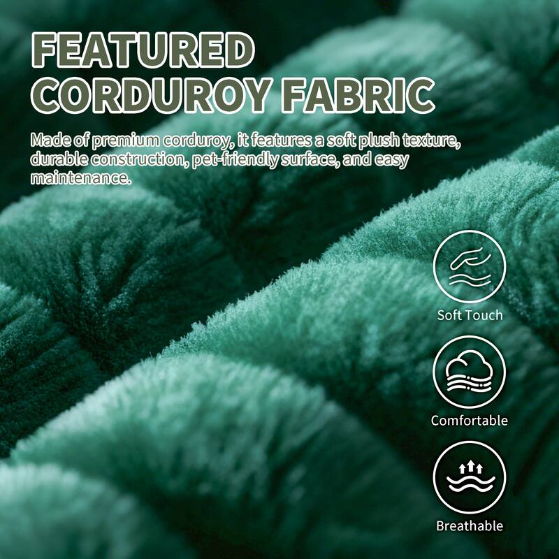 Dark Green 2-Seater Sofa Couch Loveseat for Living Room Bedroom, Sleeper Sofa Couch with Armrests and Wood Frame