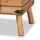 preview thumbnail 9 of 11, Amena Dark Brown PU Leather and Oak Wood Large Storage Ottoman