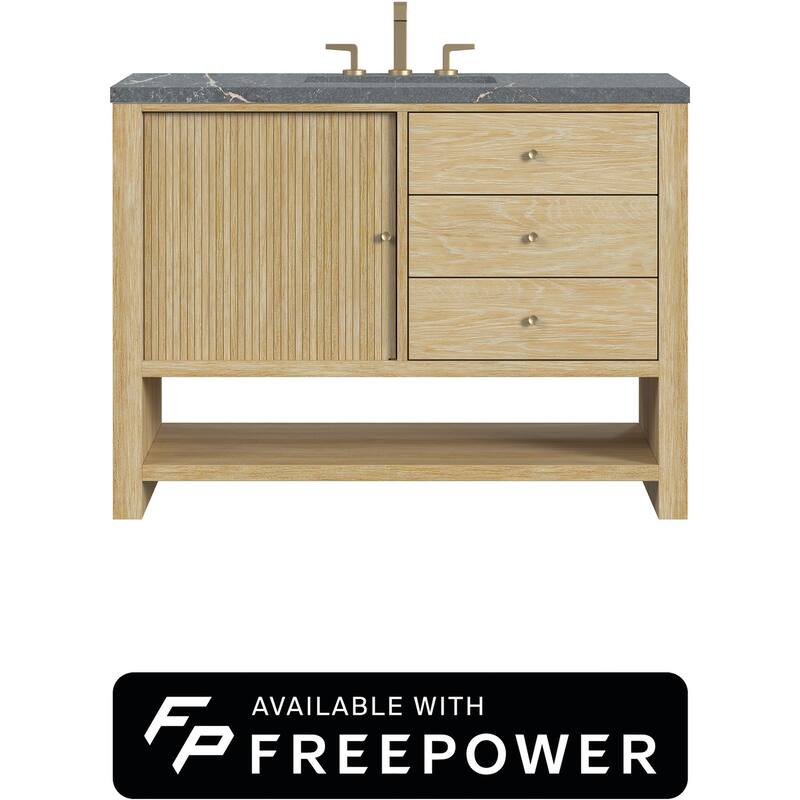 James Martin Vanities D404-V48-FPBL Marigot 48" Free Standing Single - Sunwashed Oak - Oak Finish
