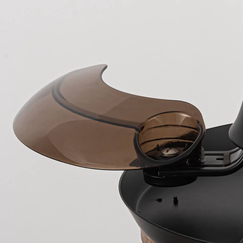 36" Indoor Black Retractable Ceiling Fan with Light and Wall Control