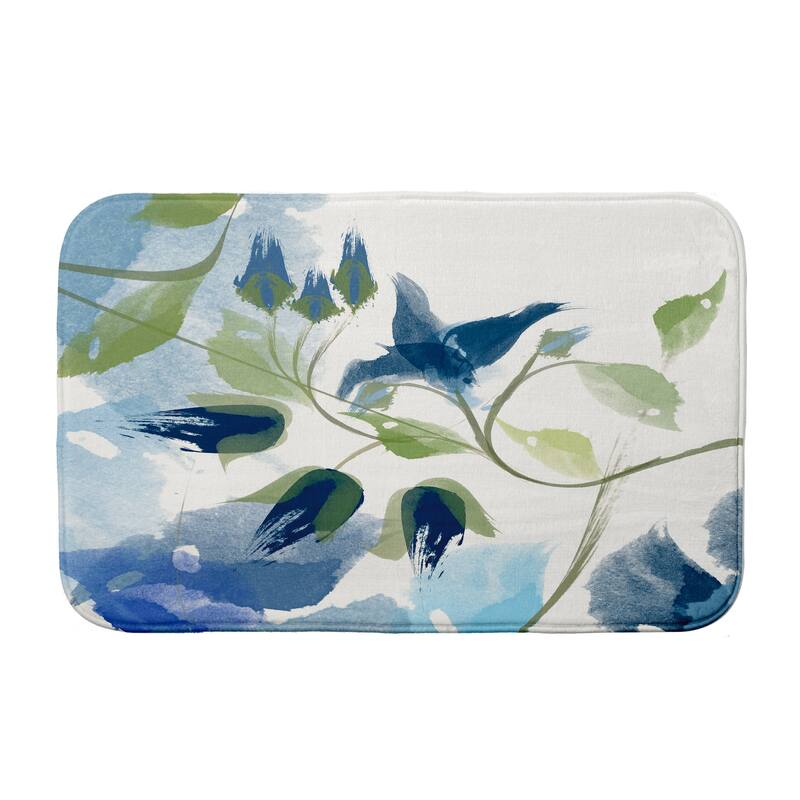 Windy Bloom Bath Mat - 17 x 24 - Blue