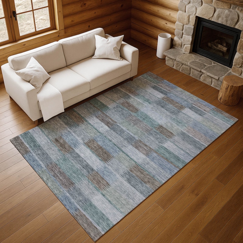 Premium Washable Super Soft Geo Stripe Mayfield Rug