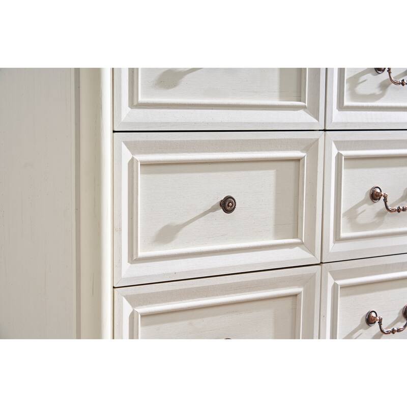 Farmhouse Style 6 Drawer Dresser Chest