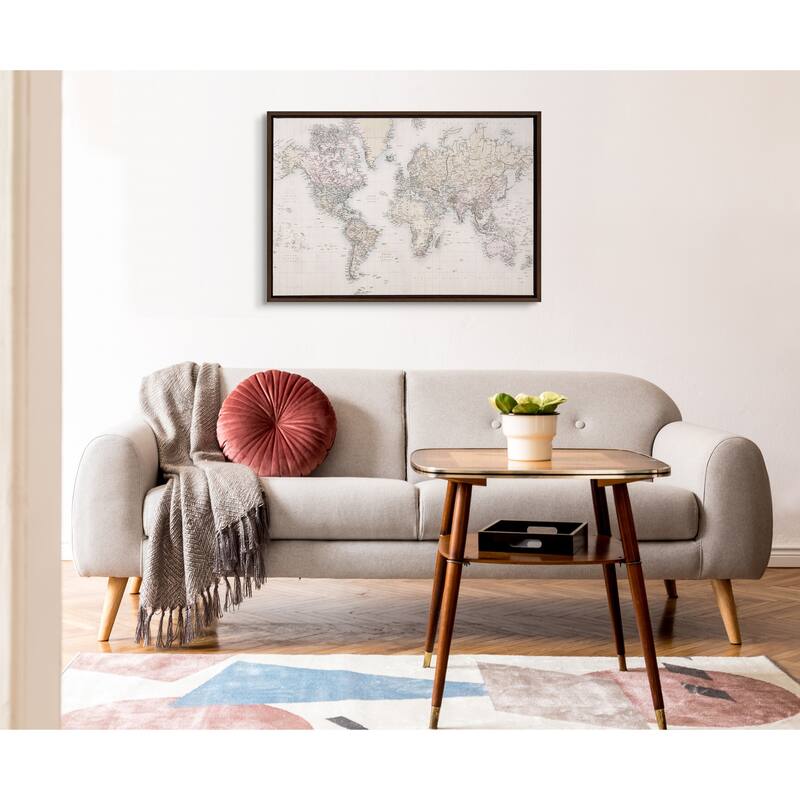 Kate and Laurel Sylvie World Map Canvas by The Creative Bunch Studio